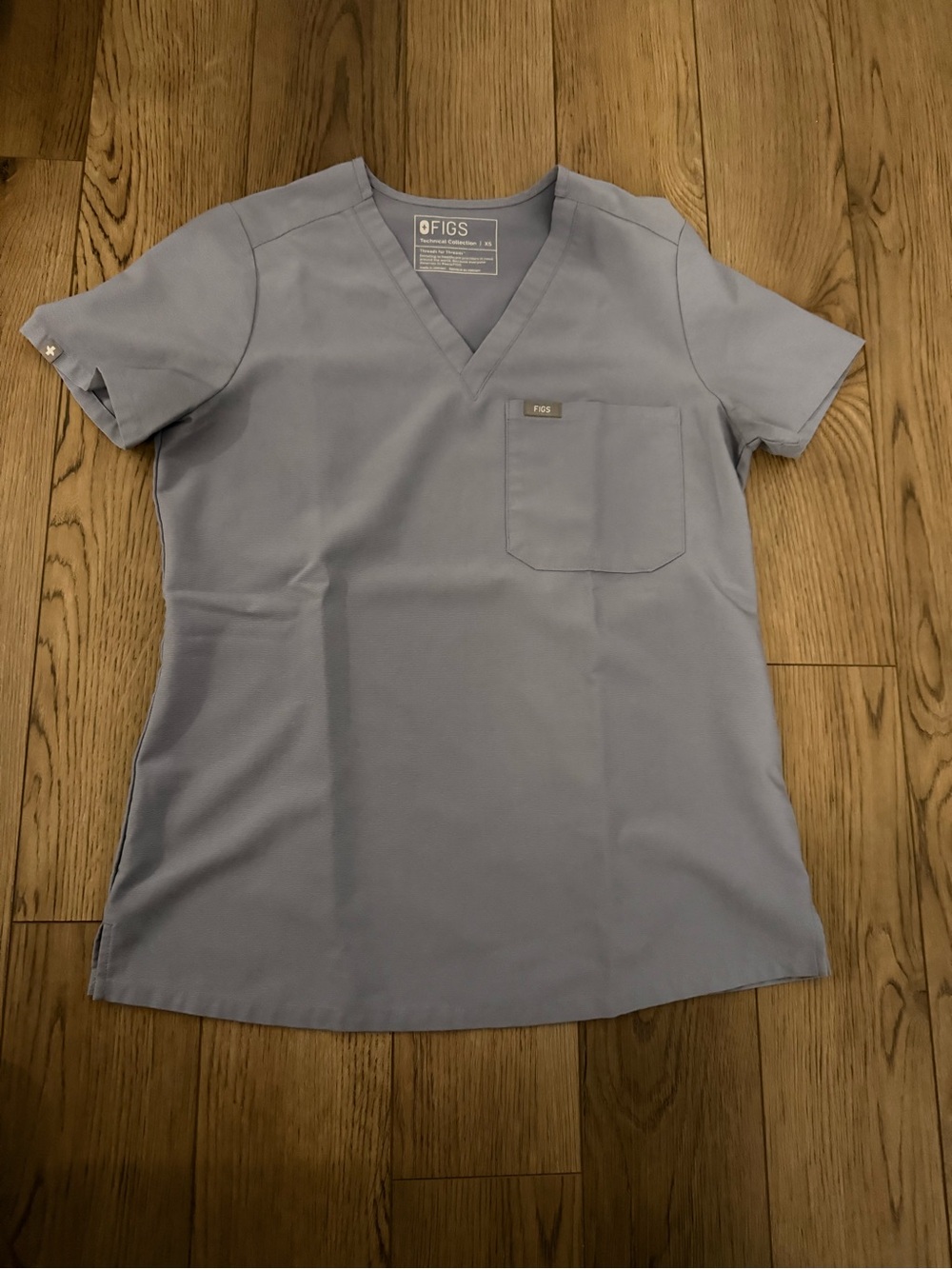 Figs Vapor Blue Space Dye Scrub Top (XS)